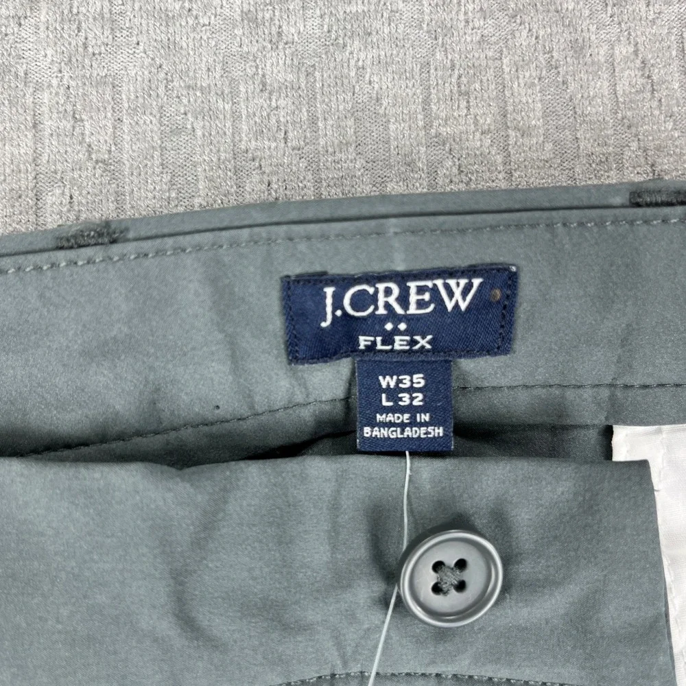 New J.Crew Tech Pant Mens 35x32 Gray Slim Fit Flex Performance Chino AA712